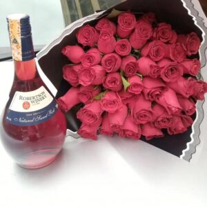 ROBERTSON WINE & 40 RED ROSES