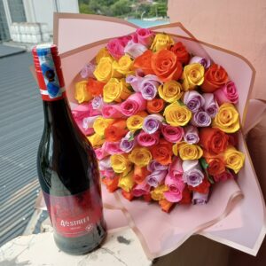 80 ROSES WITH 4TH STREET WINE