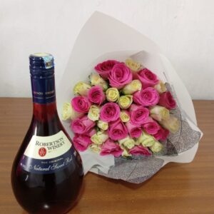 ROBERTSON WINE & 40 MIXED ROSES