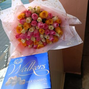 WALKERS CHOCOLATE & 50 ROSES