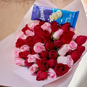 CHOCOLATE & 40 MIXED ROSES
