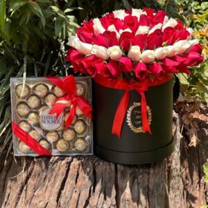 LARGE ROSES BOX & 24FERRERO CHOCOLATES